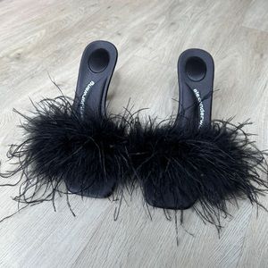 Alexander Wang Lulu Feather Mules
